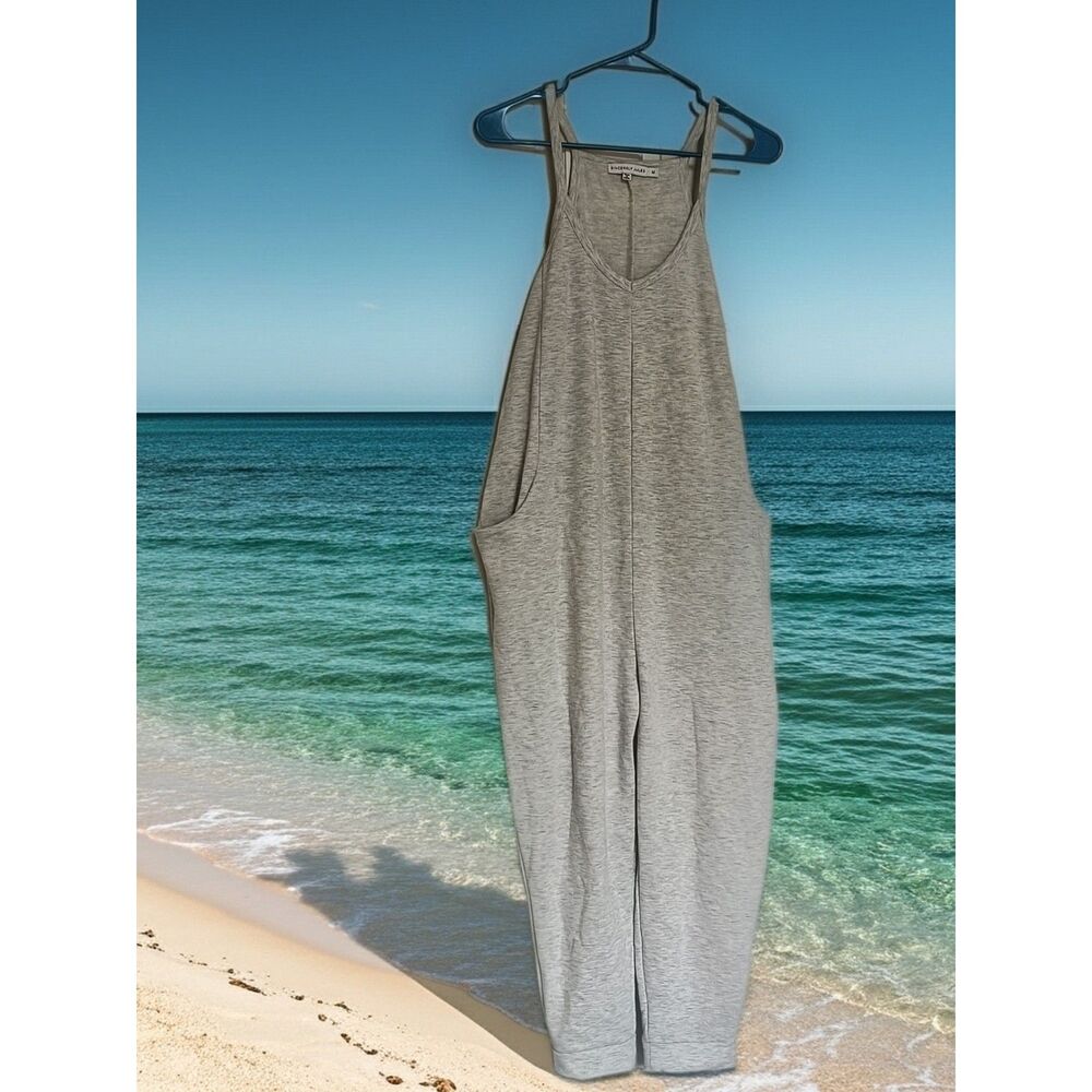 NWT Sincerely Jules Gray Sweatshirt Romper M | Cozy Lounge Pockets Playsuit